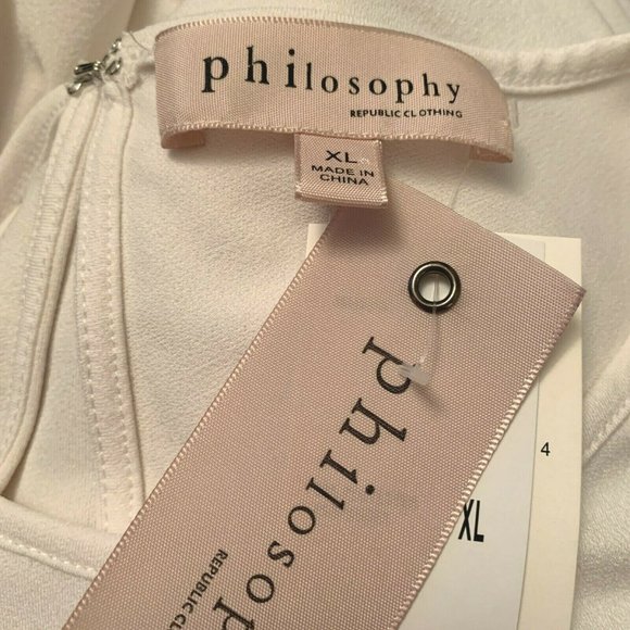 Philosophy Ivory Short Sleeve Crew Neck Blouse - Picture 4 of 6
